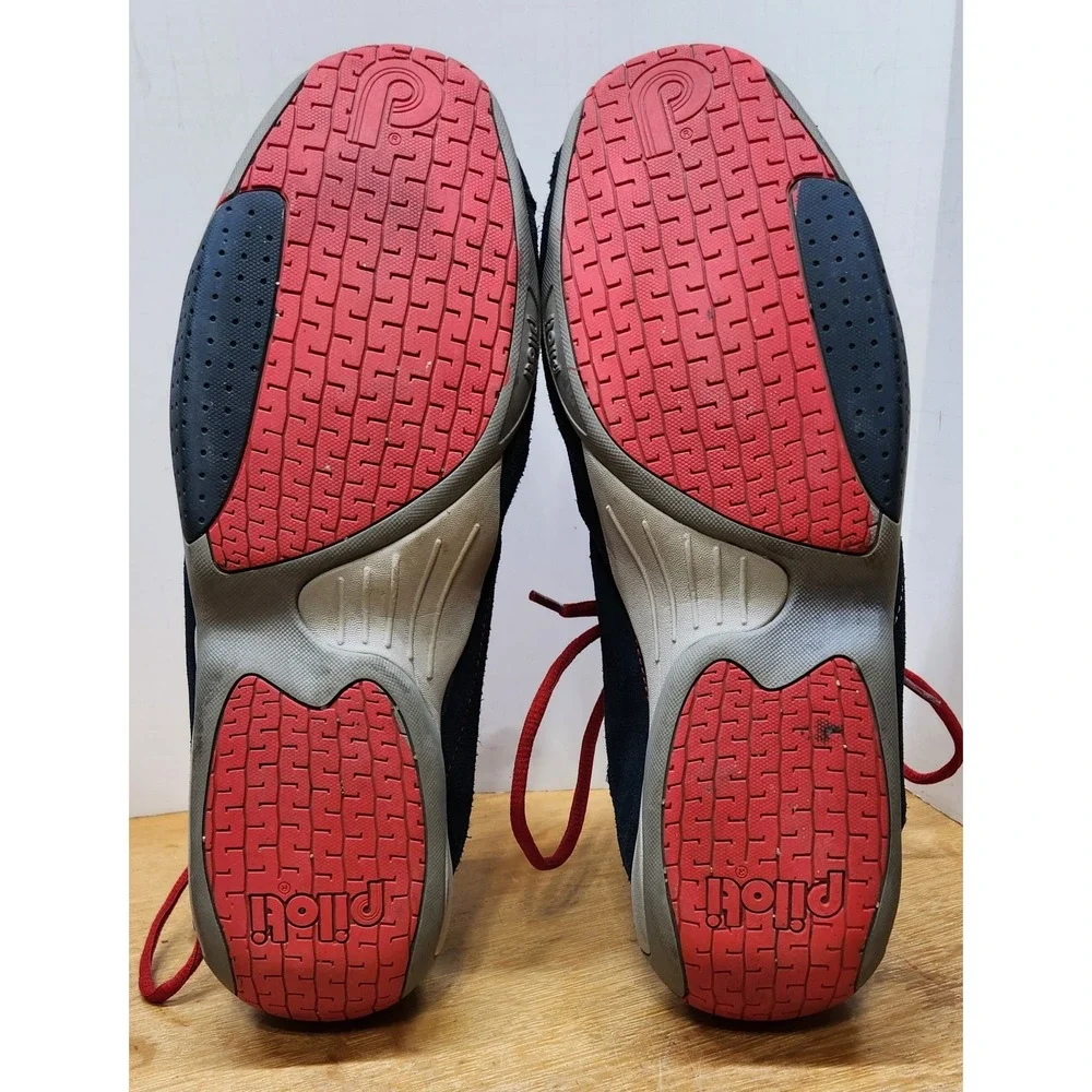 Piloti Prototipo Navy Blue Suede Red Driving Shoes Mens Sneakers Low Top